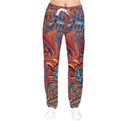 Phoenix Rising Colorful Abstract Art Women velvet Drawstring Pants