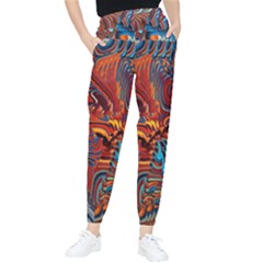 Phoenix Rising Colorful Abstract Art Tapered Pants by CrypticFragmentsDesign