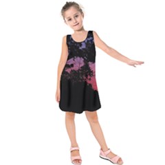 Sunset Landscape High Contrast Photo Kids  Sleeveless Dress by dflcprintsclothing