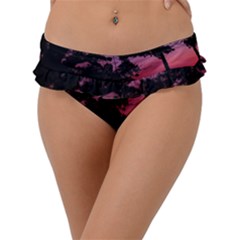 Sunset Landscape High Contrast Photo Frill Bikini Bottom by dflcprintsclothing