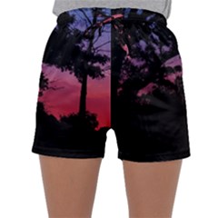 Sunset Landscape High Contrast Photo Sleepwear Shorts by dflcprintsclothing