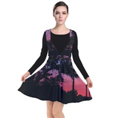 Sunset Landscape High Contrast Photo Plunge Pinafore Dress by dflcprintsclothing