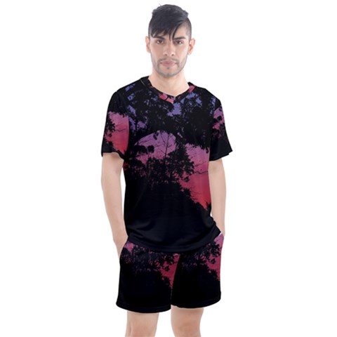 Sunset Landscape High Contrast Photo Men s Mesh Tee And Shorts Set by dflcprintsclothing