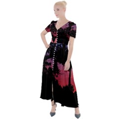 Sunset Landscape High Contrast Photo Button Up Short Sleeve Maxi Dress by dflcprintsclothing