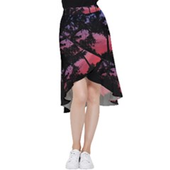 Sunset Landscape High Contrast Photo Frill Hi Low Chiffon Skirt by dflcprintsclothing