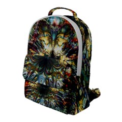 Multicolor Floral Art Copper Patina  Flap Pocket Backpack (large) by CrypticFragmentsDesign