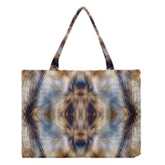 Retro Hippie Vibe Psychedelic Silver Medium Tote Bag by CrypticFragmentsDesign