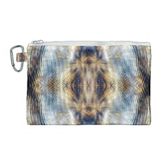 Retro Hippie Vibe Psychedelic Silver Canvas Cosmetic Bag (large) by CrypticFragmentsDesign