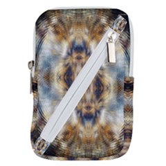 Retro Hippie Vibe Psychedelic Silver Belt Pouch Bag (large)