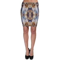 Retro Hippie Vibe Psychedelic Silver Bodycon Skirt