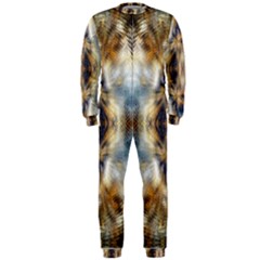 Retro Hippie Vibe Psychedelic Silver Onepiece Jumpsuit (men)  by CrypticFragmentsDesign