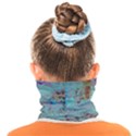Retro Hippie Abstract Floral Blue Violet Face Covering Bandana (Kids) View2