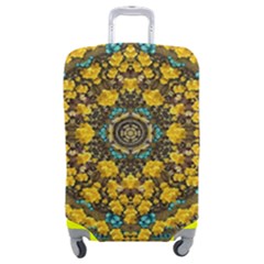 Mandala Faux Artificial Leather Among Spring Flowers Luggage Cover (medium) by pepitasart