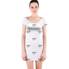 Tribal Style Symbol Drawing Print Pattern Short Sleeve Bodycon Dress by dflcprintsclothing