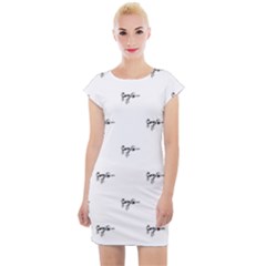 Tribal Style Symbol Drawing Print Pattern Cap Sleeve Bodycon Dress by dflcprintsclothing