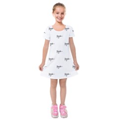 Tribal Style Symbol Drawing Print Pattern Kids  Short Sleeve Velvet Dress by dflcprintsclothing