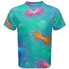 Non Seamless Pattern Blues Bright Men s Cotton Tee