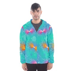 Non Seamless Pattern Blues Bright Men s Hooded Windbreaker