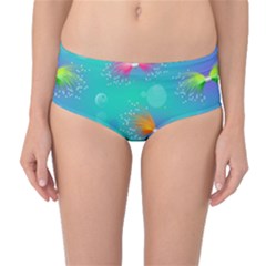 Non Seamless Pattern Blues Bright Mid-waist Bikini Bottoms by Dutashop
