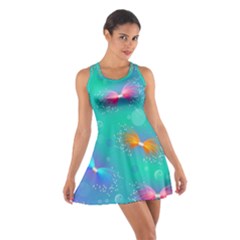 Non Seamless Pattern Blues Bright Cotton Racerback Dress