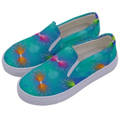 Non Seamless Pattern Blues Bright Kids  Canvas Slip Ons