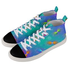 Non Seamless Pattern Blues Bright Men s Mid-top Canvas Sneakers by Dutashop