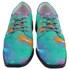 Non Seamless Pattern Blues Bright Women Heeled Oxford Shoes