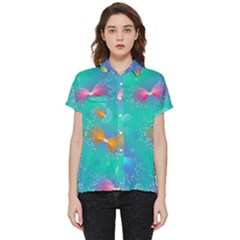 Non Seamless Pattern Blues Bright Short Sleeve Pocket Shirt by Dutashop