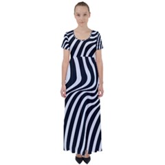 Wave Line Curve High Waist Short Sleeve Maxi Dress by Dutashop