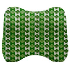 Clover Leaf Shamrock St Patricks Day Velour Head Support Cushion by Dutashop