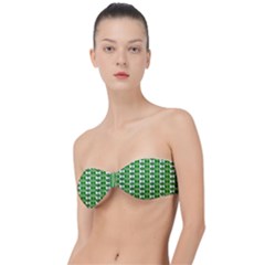 Clover Leaf Shamrock St Patricks Day Classic Bandeau Bikini Top  by Dutashop