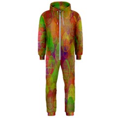 Easter Egg Colorful Texture Hooded Jumpsuit (men) 