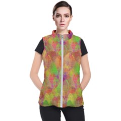 Easter Egg Colorful Texture Women s Puffer Vest