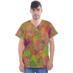 Easter Egg Colorful Texture Men s V-neck Scrub Top