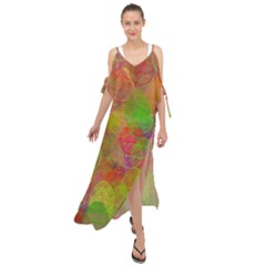 Easter Egg Colorful Texture Maxi Chiffon Cover Up Dress by Dutashop