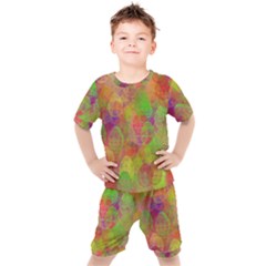 Easter Egg Colorful Texture Kids  Tee And Shorts Set