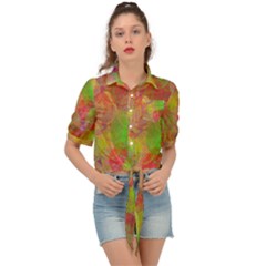 Easter Egg Colorful Texture Tie Front Shirt 