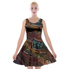 Abstract Art Velvet Skater Dress