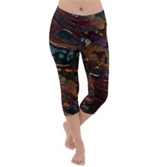 Abstract Art Lightweight Velour Capri Yoga Leggings