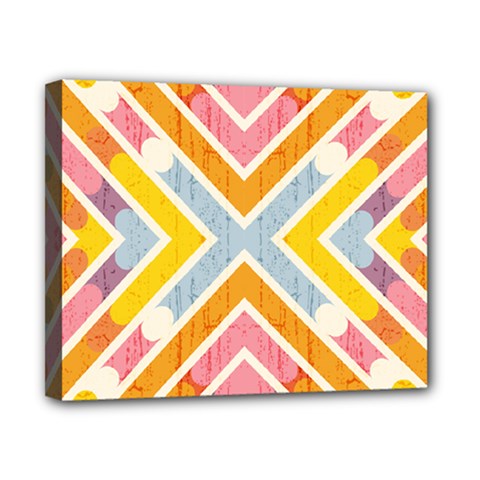 Line Pattern Cross Print Repeat Canvas 10  X 8  (stretched)