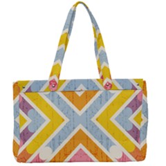 Line Pattern Cross Print Repeat Canvas Work Bag