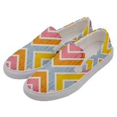 Line Pattern Cross Print Repeat Men s Canvas Slip Ons