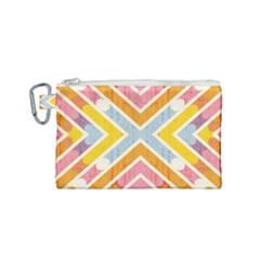 Line Pattern Cross Print Repeat Canvas Cosmetic Bag (small)