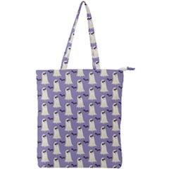 Halloween Ghost Bat Double Zip Up Tote Bag