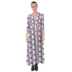 Halloween Ghost Bat Button Up Maxi Dress