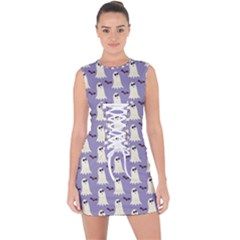 Halloween Ghost Bat Lace Up Front Bodycon Dress by Dutashop