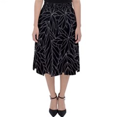 Autumn Leaves Black Classic Midi Skirt