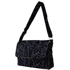 Autumn Leaves Black Full Print Messenger Bag (s)