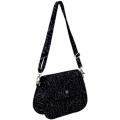 Autumn Leaves Black Saddle Handbag