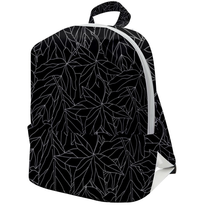 Autumn Leaves Black Zip Up Backpack